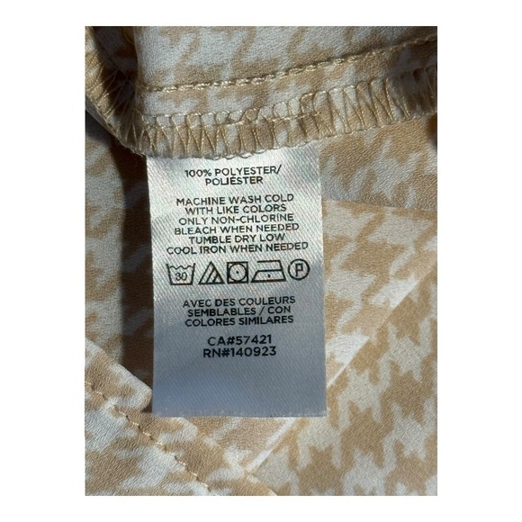 Loft Outlet Houndstooth Blouse Ruffle Neck Long Sleeve Top‎ Size Small - Picture 7 of 7